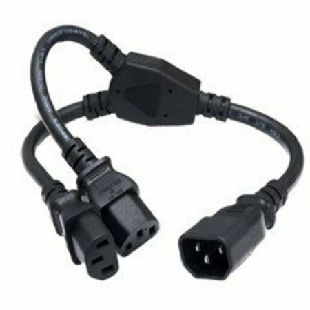 SWE-TECH 3C Computer / Monitor Power Extension Y Cord, Black, C14 to Dual C13, 13 Amp, SJT, black, 6 foot FWT10W1-02306Y
